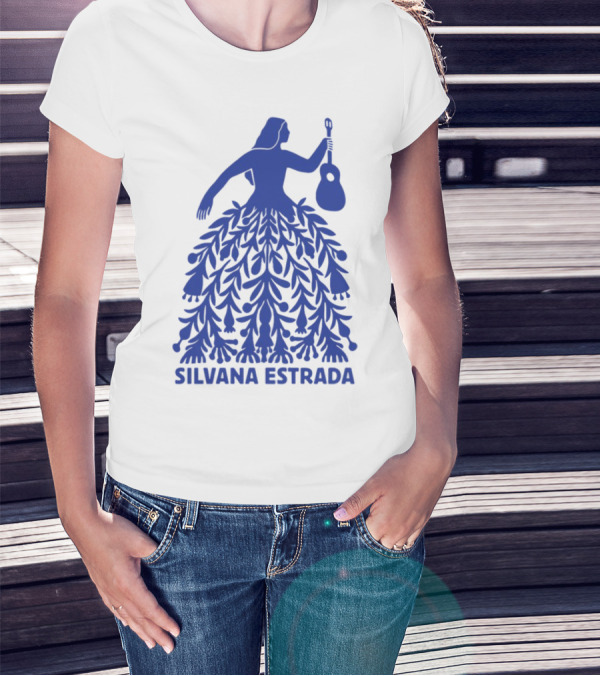 Silvana Estrada Blue Dress Guitar Motif T-Shirt