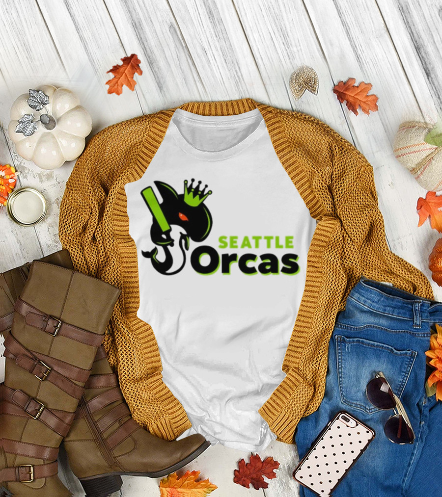 Franklin Leonard Seattle Orcas Crowned Orca with Bat T-Shirt