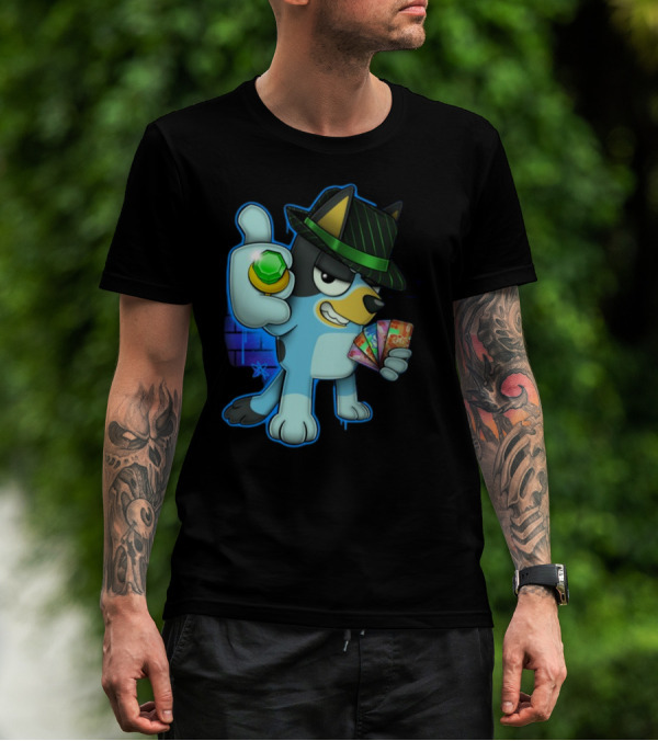 Bluepin Poker Dog With Fedora And Gem در Poker Cards T-Shirt