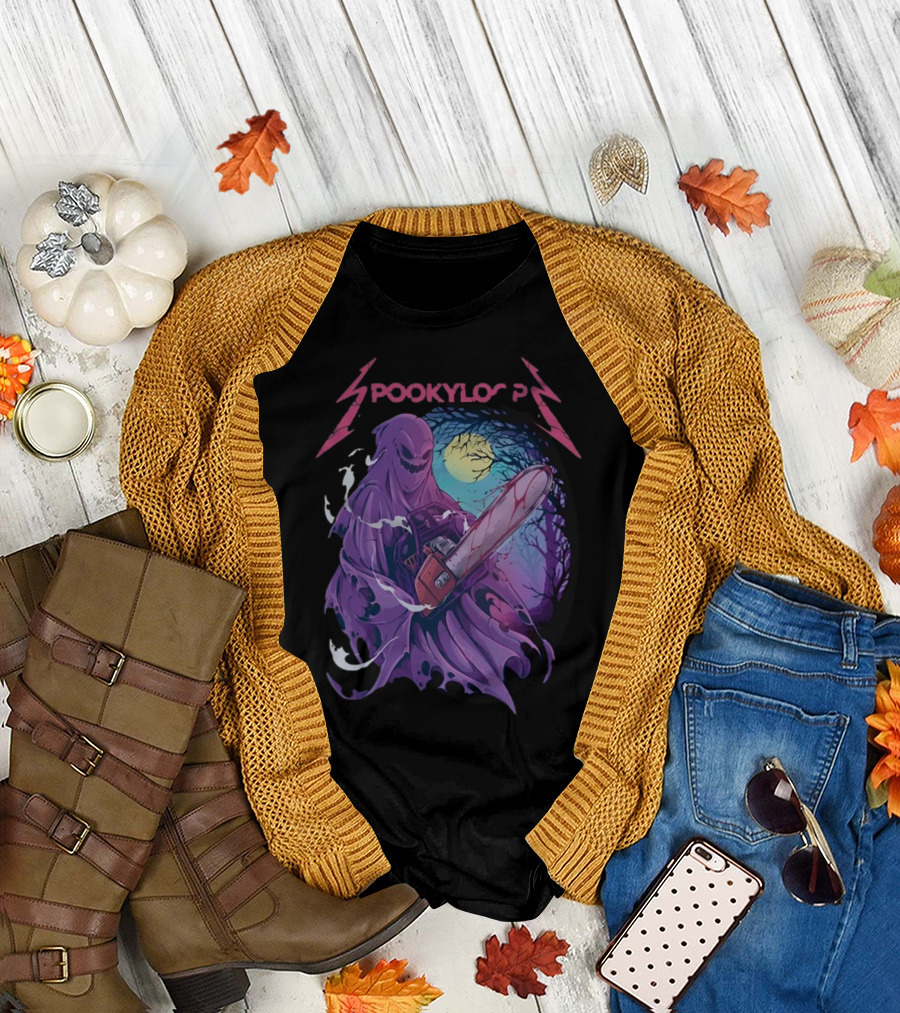 Spookyloop Ride the Chainsaw Grim Specter in Haunted Forest T-Shirt