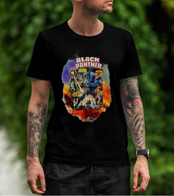 Black Panther Comics Explosive Action The Six-Million Year Man T-Shirt