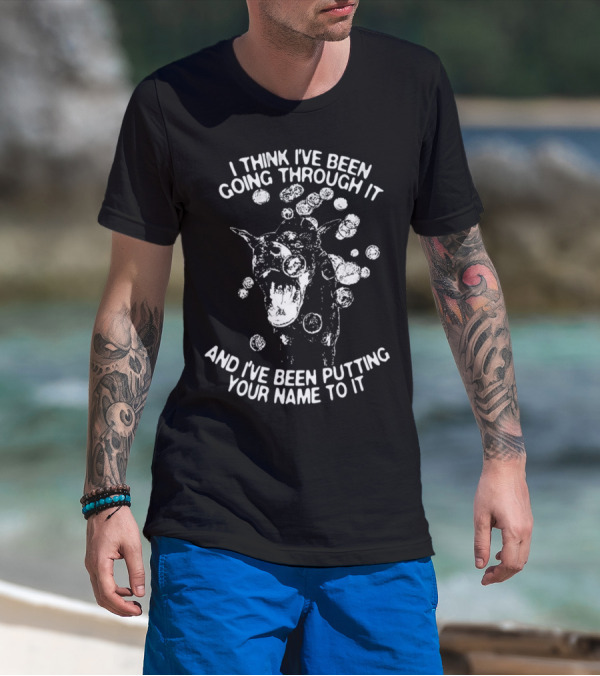 I Think I've Been Going Through It And I've Been Putting Your Name To It Howling Wolf Surrounded By Bubbles T-Shirt