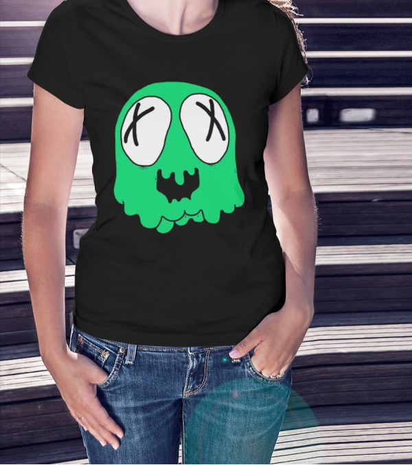 Sludge Life Shop Ghost Green Blob With X Eyes T-Shirt