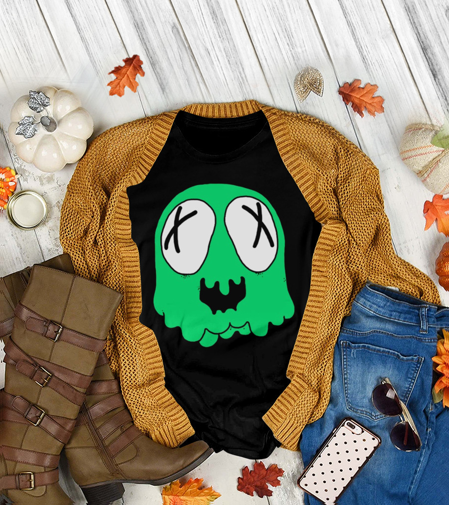 Sludge Life Shop Ghost Green Blob with X Eyes T-Shirt