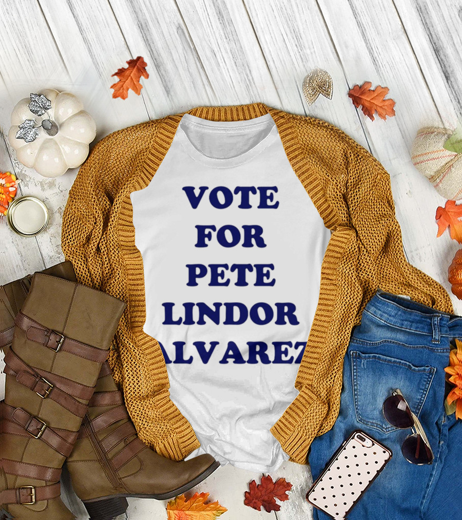 Vote For Pete Lindor Alvarez Text T-Shirt