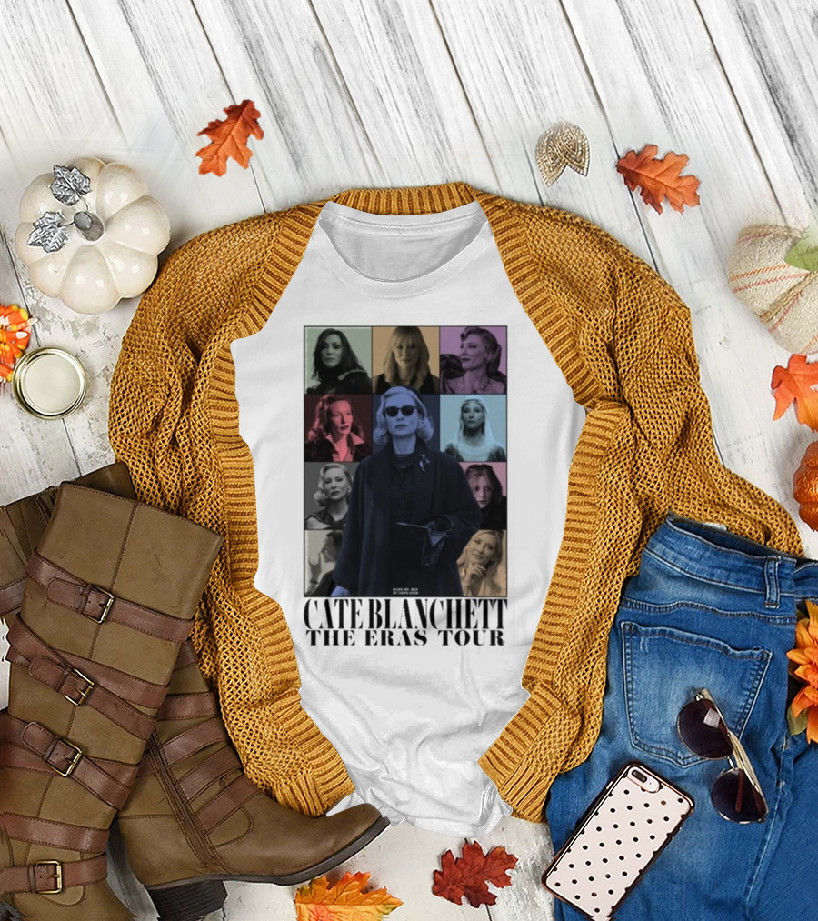 Cate Blanchett The Eras Tour Multicolor Portrait Montage T-Shirt