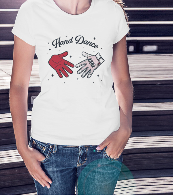 Rotowear Hand Dance Red Glove And White Baseball Glove Clap T-Shirt