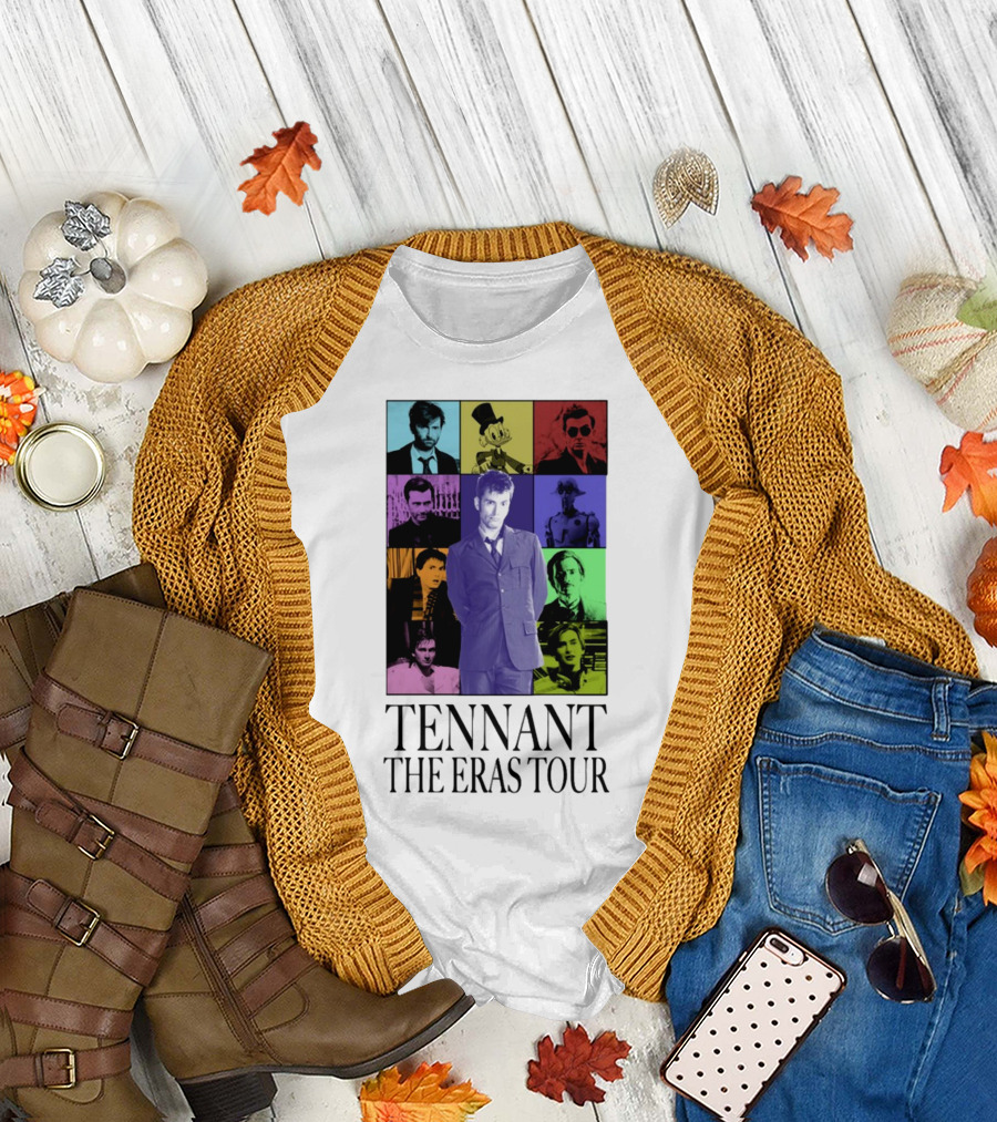 Tennant The Eras Tour Colorful Iconic Characters Collage T-Shirt