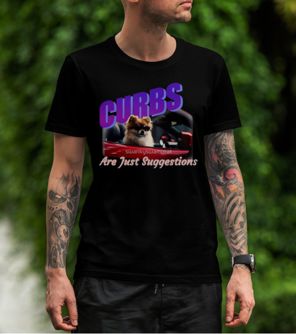 Curbs Are Just Suggestions SwankySwamprat Dog In Car T-Shirt