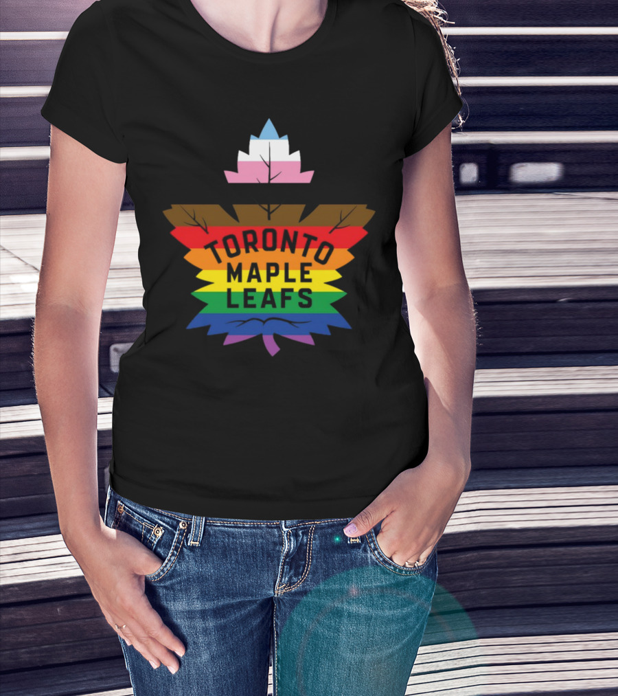 Toronto Maple Leafs Pride Leaf Logo Love All Hate None T-Shirt