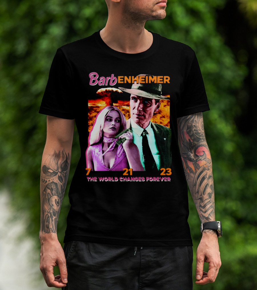 Barbenheimer The World Changes Forever 7 21 23 T-Shirt