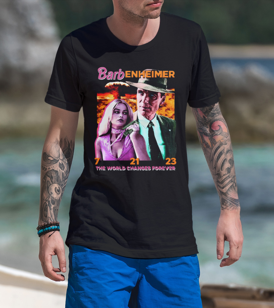 Barbenheimer The World Changes Forever 7 21 23 T-Shirt