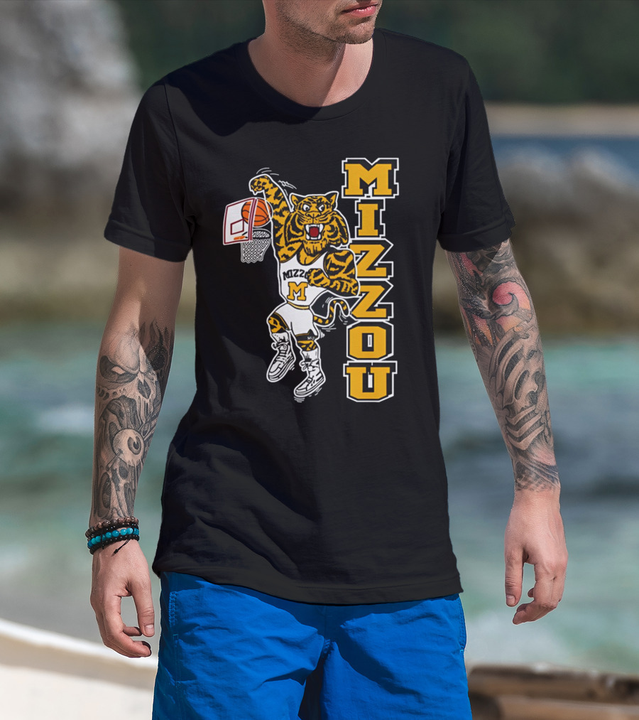 Mizzou Missouri Tiger Basketball Slam Dunk T-Shirt
