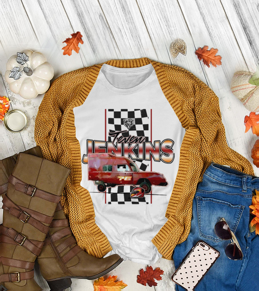 Chicago Bears Teven Jenkins 76 Racing Van T-Shirt