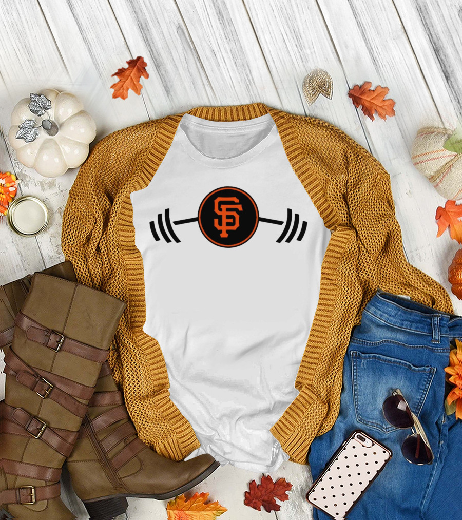 Mitch Haniger San Francisco Giants Barbell Logo Fitness T-Shirt