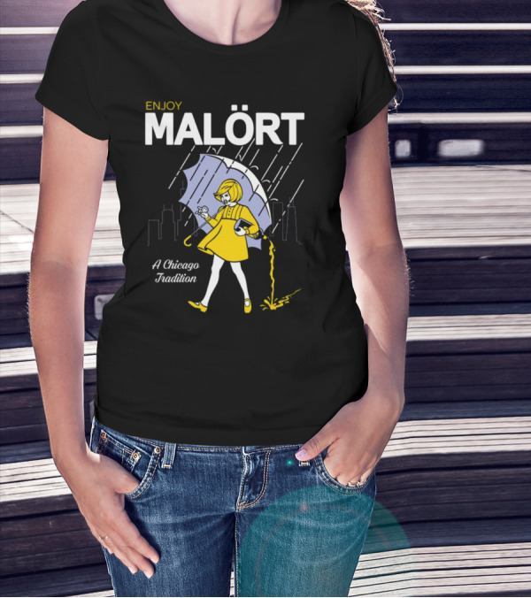 Enjoy Malört A Chicago Tradition Rainy City Street T-Shirt