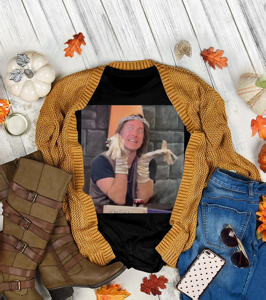 Sam Riegel Wearing Matt Mercer Queen Critical Role Crown and Gloves T-Shirt