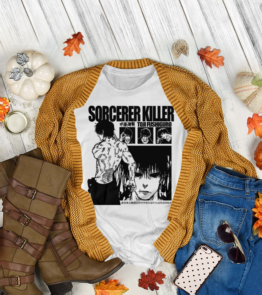 SORCERER KILLER TOJI FUSHIGURO Jujutsu Kaisen Manga Panels T-Shirt