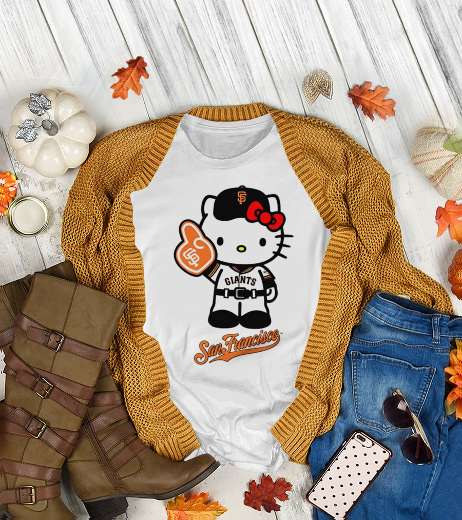 San Francisco Giants Hello Kitty Baseball Collaboration T-Shirt