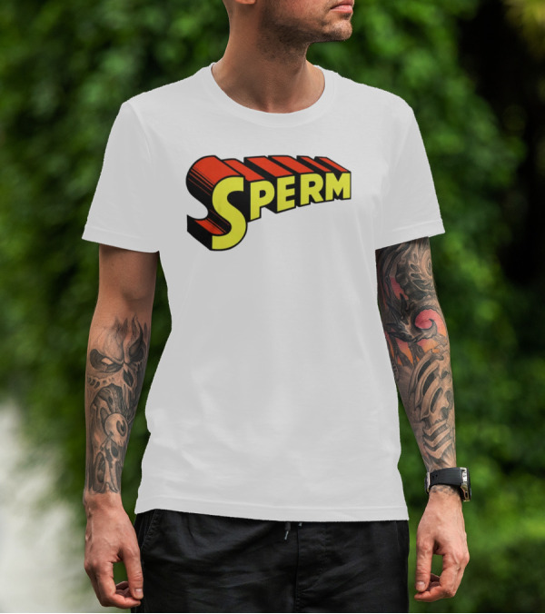 Strange Superman Style Text Sperm Gorangligovic T-Shirt