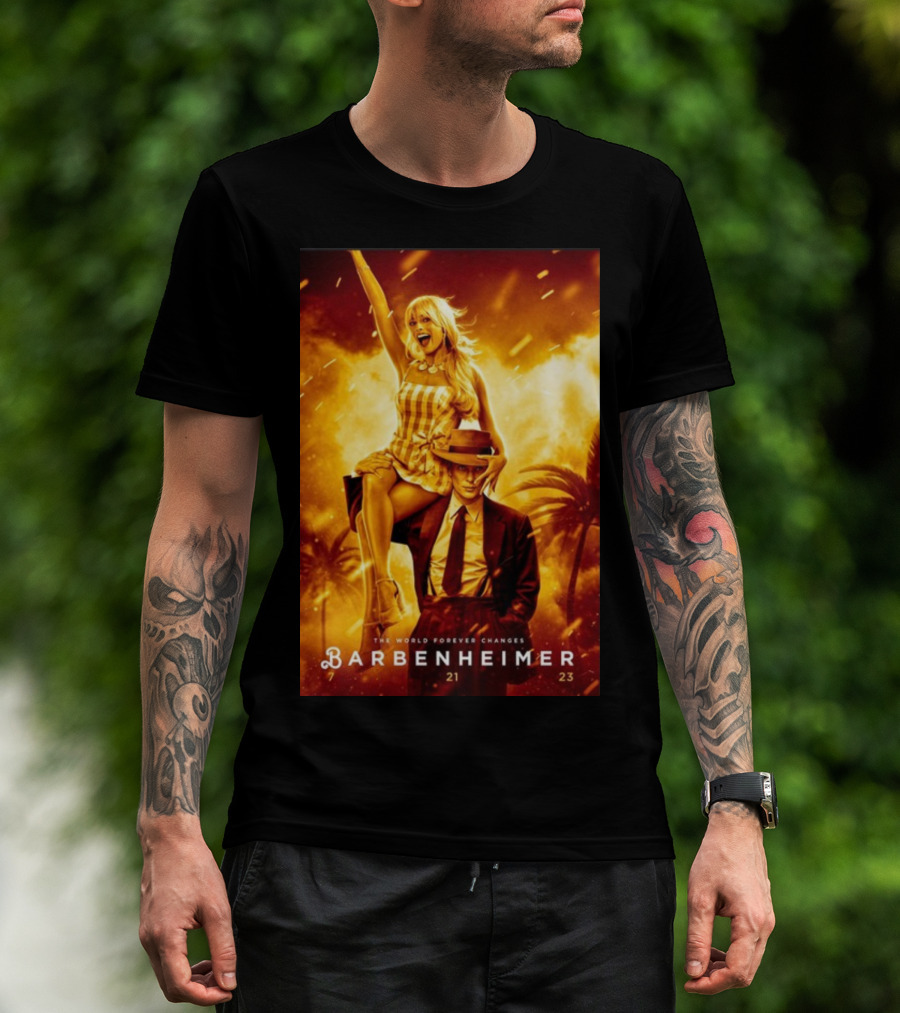 Barbenheimer 7 21 23 The World Forever Changes Stevereevesart T-Shirt