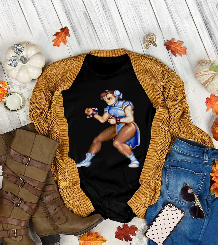 Street Fighter II Chun Li Classic Pixel T-Shirt