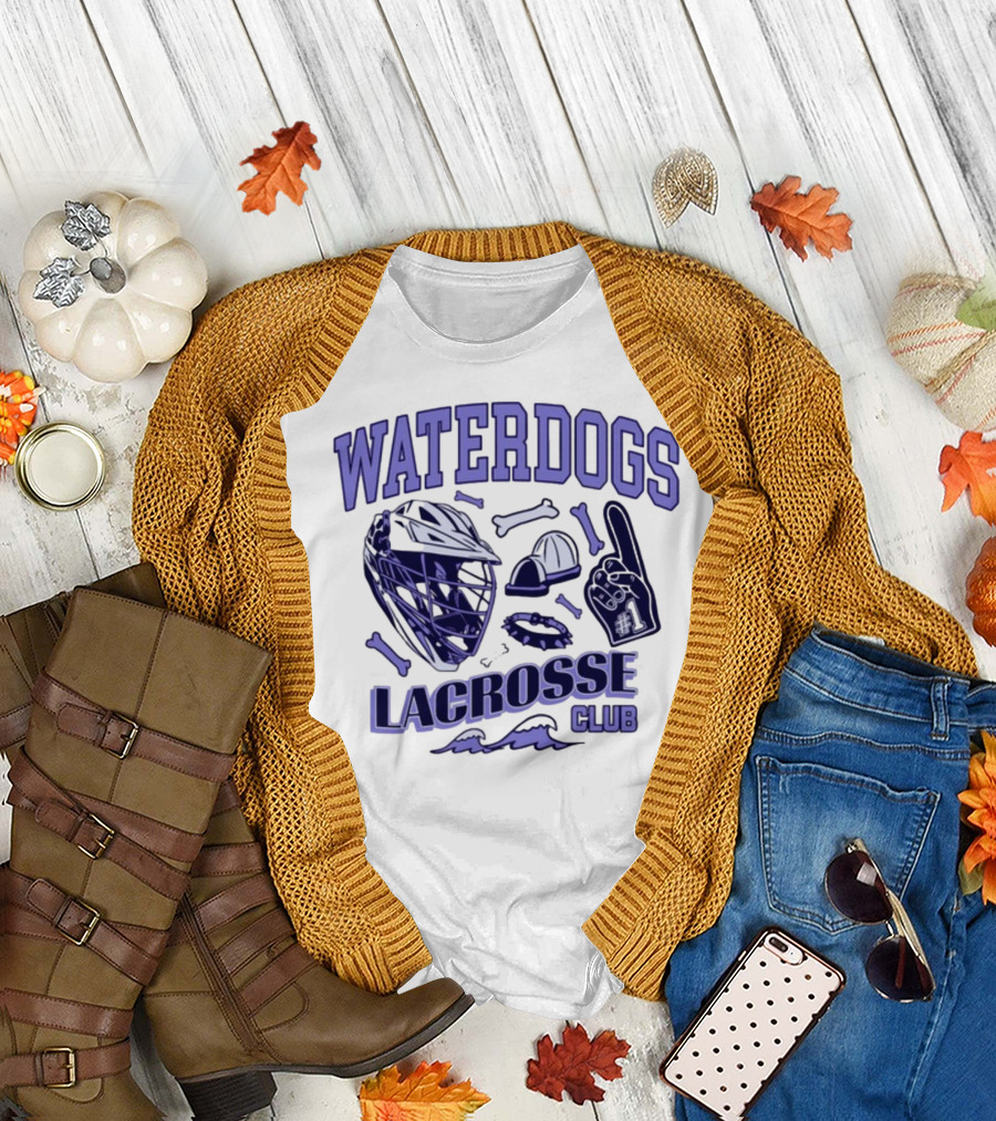 Waterdogs Lacrosse Club Icon Helmet Bones Motif T-Shirt