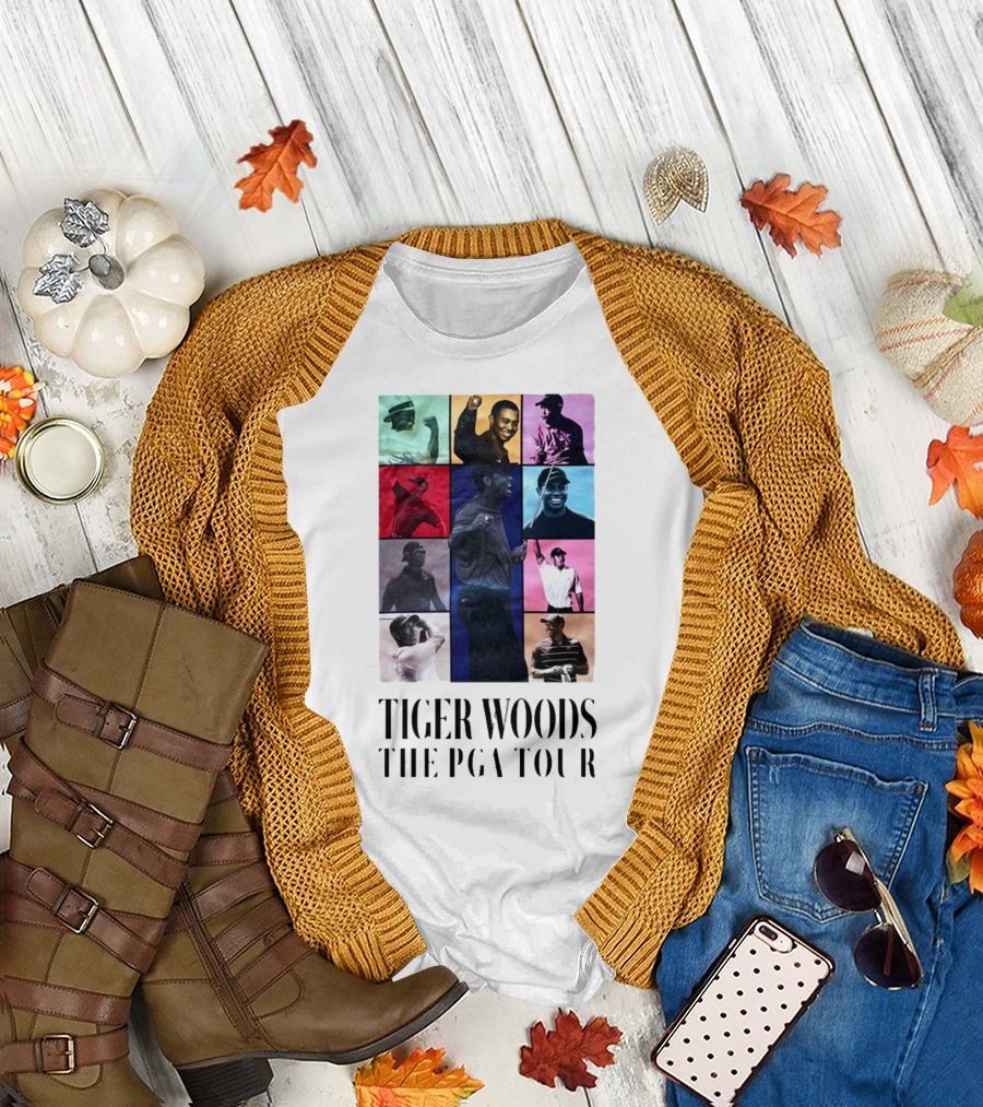 Tiger Woods The PGA Tour Iconic Moments Collage T-Shirt