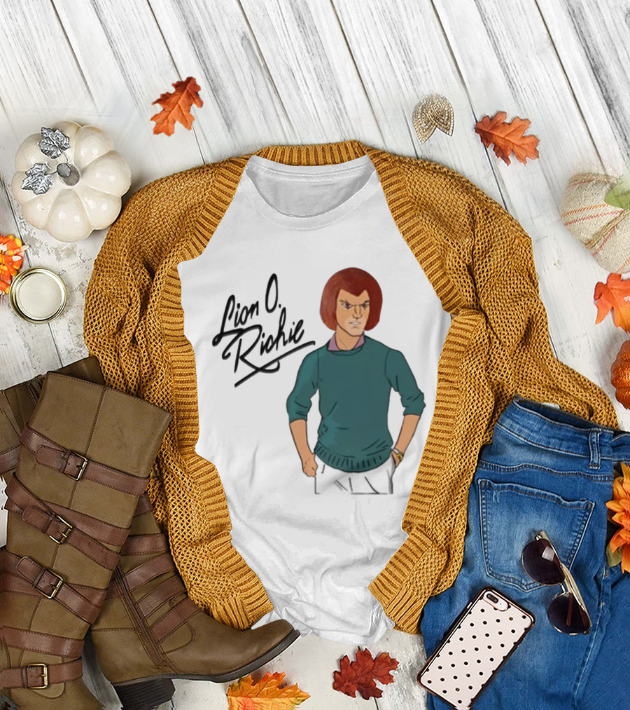 Forallnerds Lion O. Richie Cartoon Character in Green Sweater with Signature T-Shirt