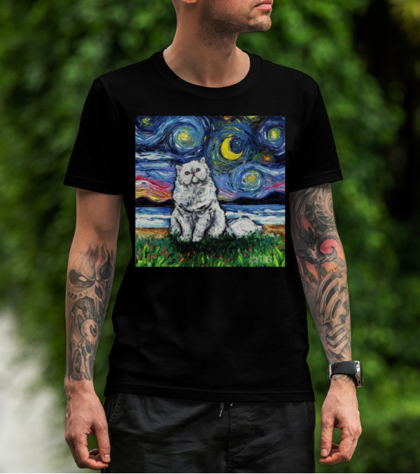 Starry Night Persian Cat ACA Turner T-Shirt