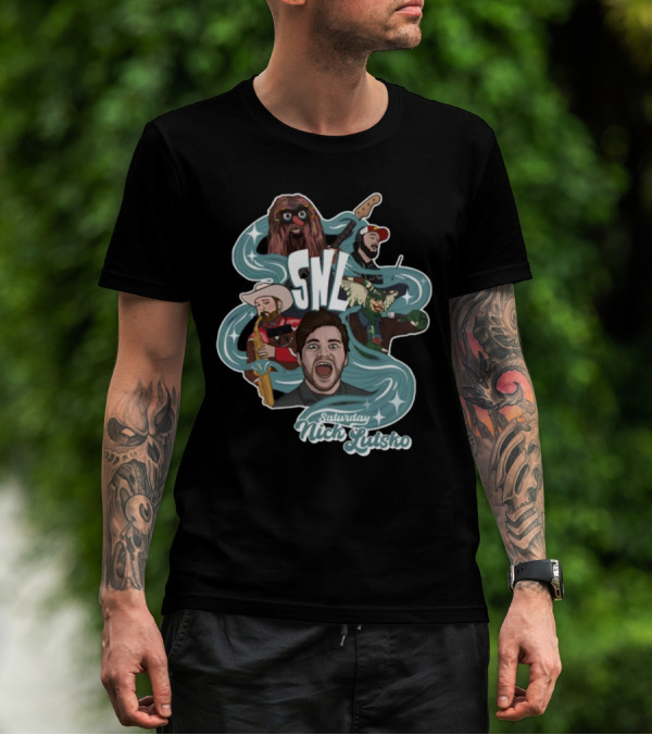 Nick Lutsko SNL Saturday Characters With Guitar And Microphone T-Shirt