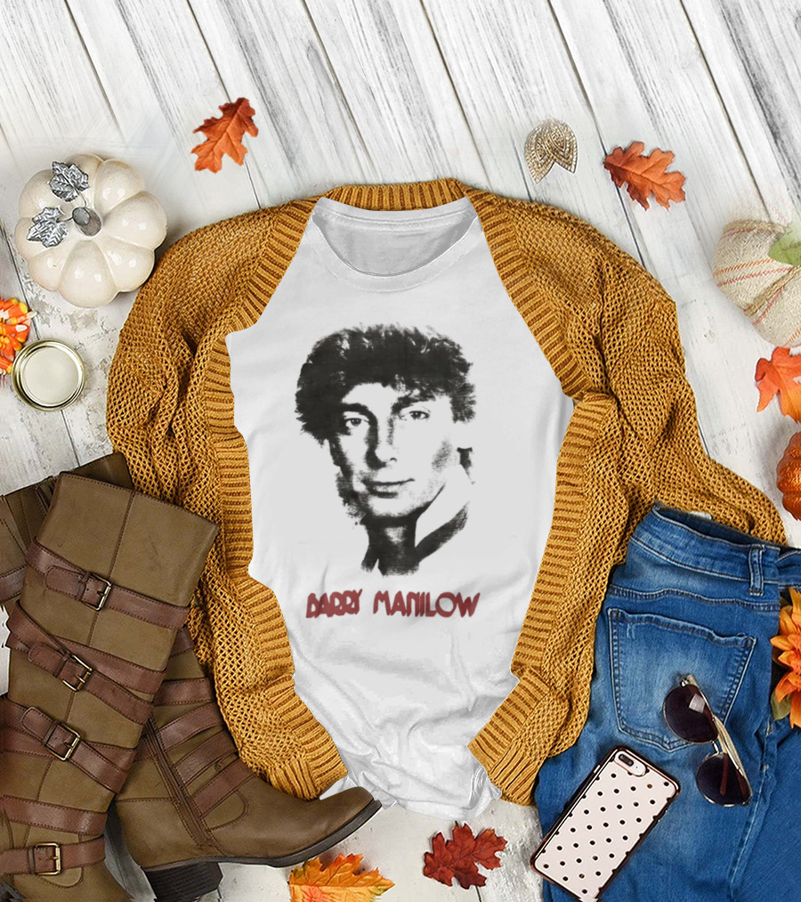 Barry Manilow Iconic Music Figure Black and Red T-Shirt