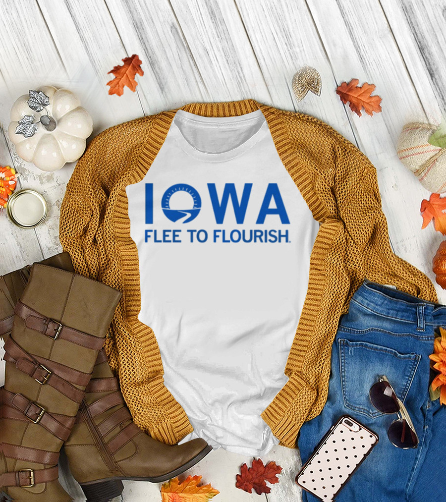 Iowa Flee to Flourish Blue Raygun T-Shirt