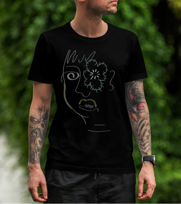 Andersson Bell ADSB Line Art Portrait With Flower Eye T-Shirt