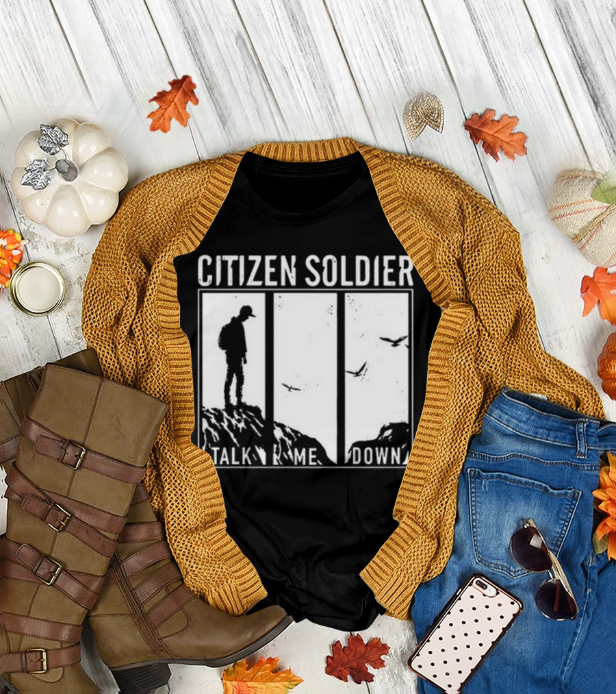 Citizen Soldier Talk Me Down Silhouette on Cliff with Birds T-Shirt