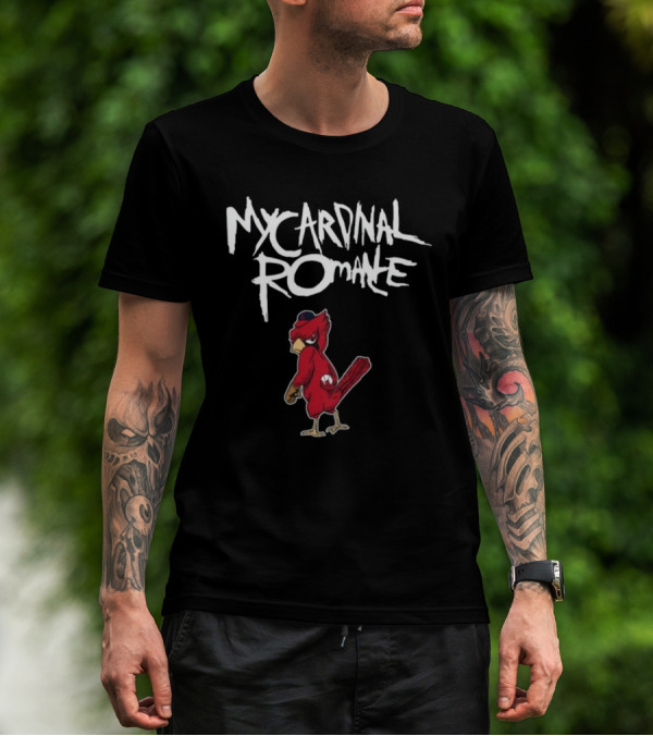 St Louis Cardinals My Cardinal Romance Bird Baseball Fan Mashup T-Shirt