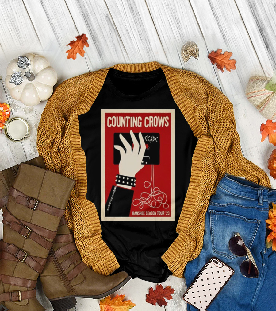 Counting Crows Banshee Season Tour '23 Red Cassette Hand T-Shirt