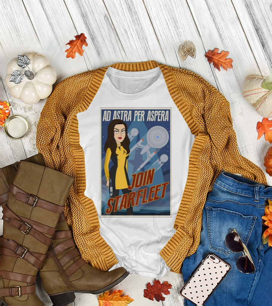 Ad Astra Per Aspera Join Starfleet Retro Space Recruitment T-Shirt
