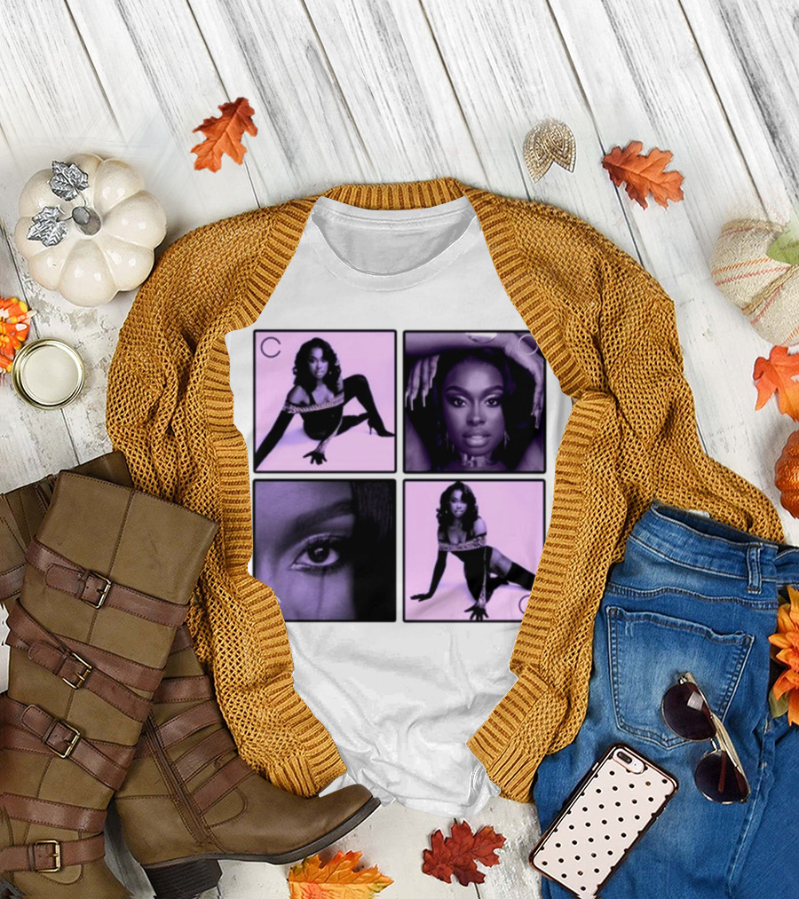 Coco Purple Photo Collage in Ivory with Circles T-Shirt