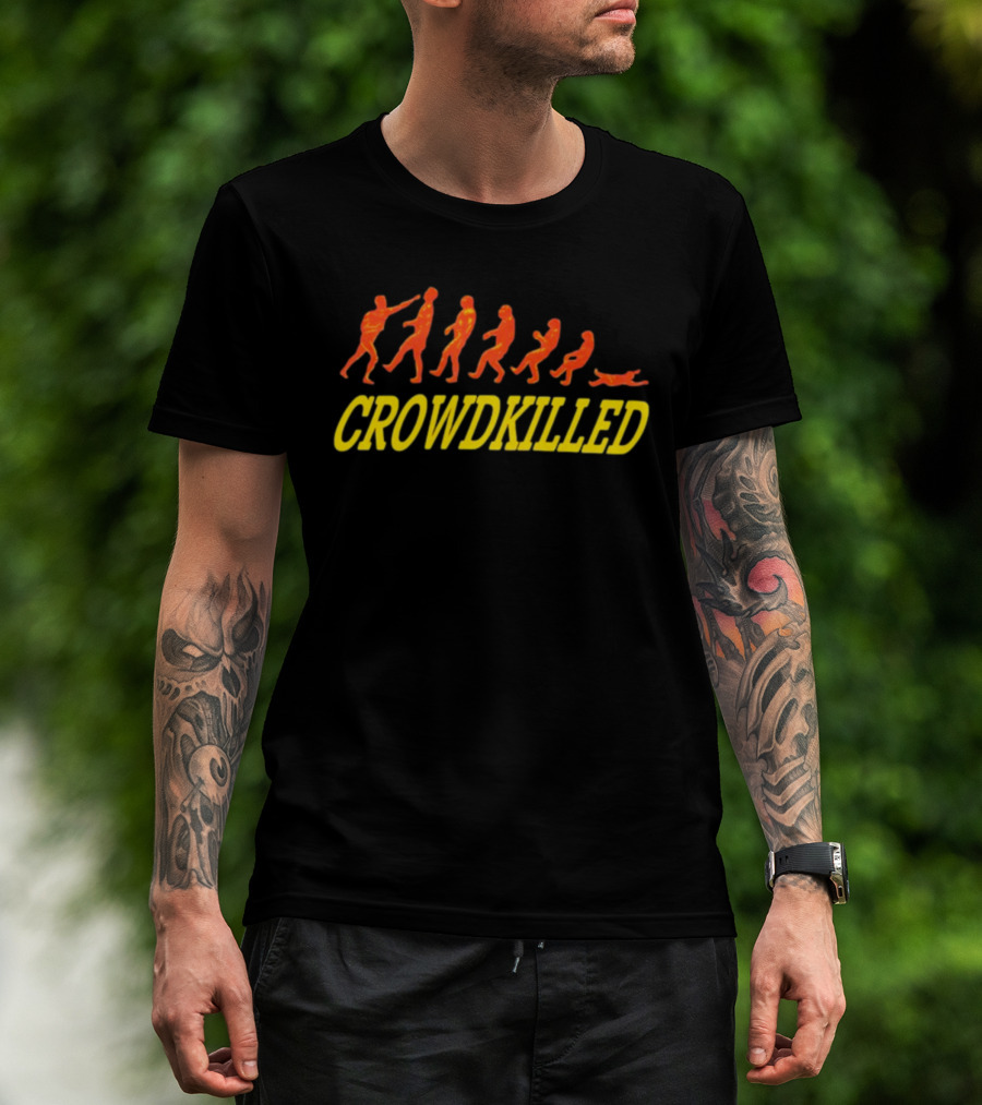 Crowdkilled Evolution Parody With Falling Figures T-Shirt