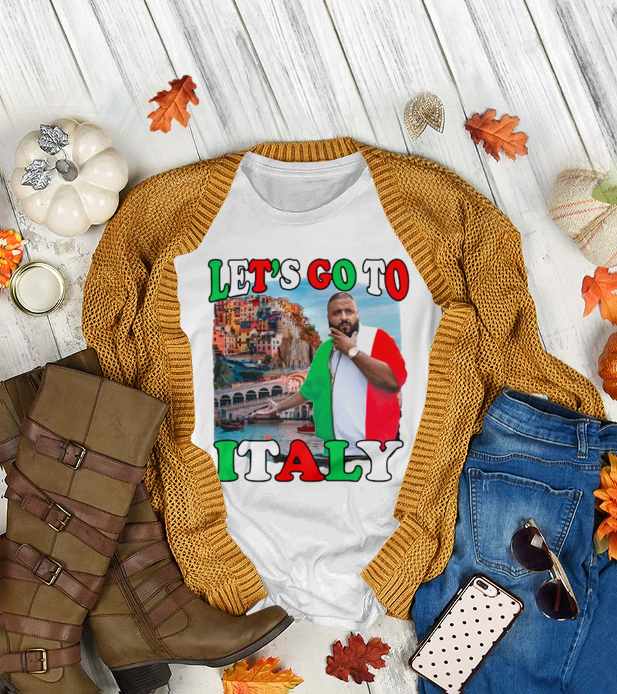 Funnyahhtees Let’s Go To Italy Dj Khaled Colorful Coastal Adventure T-Shirt