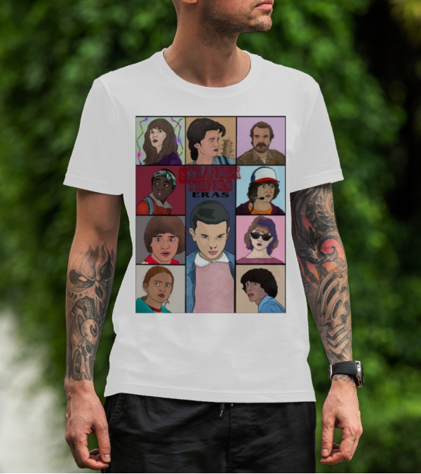 Stranger Things Eras Character Collage T-Shirt