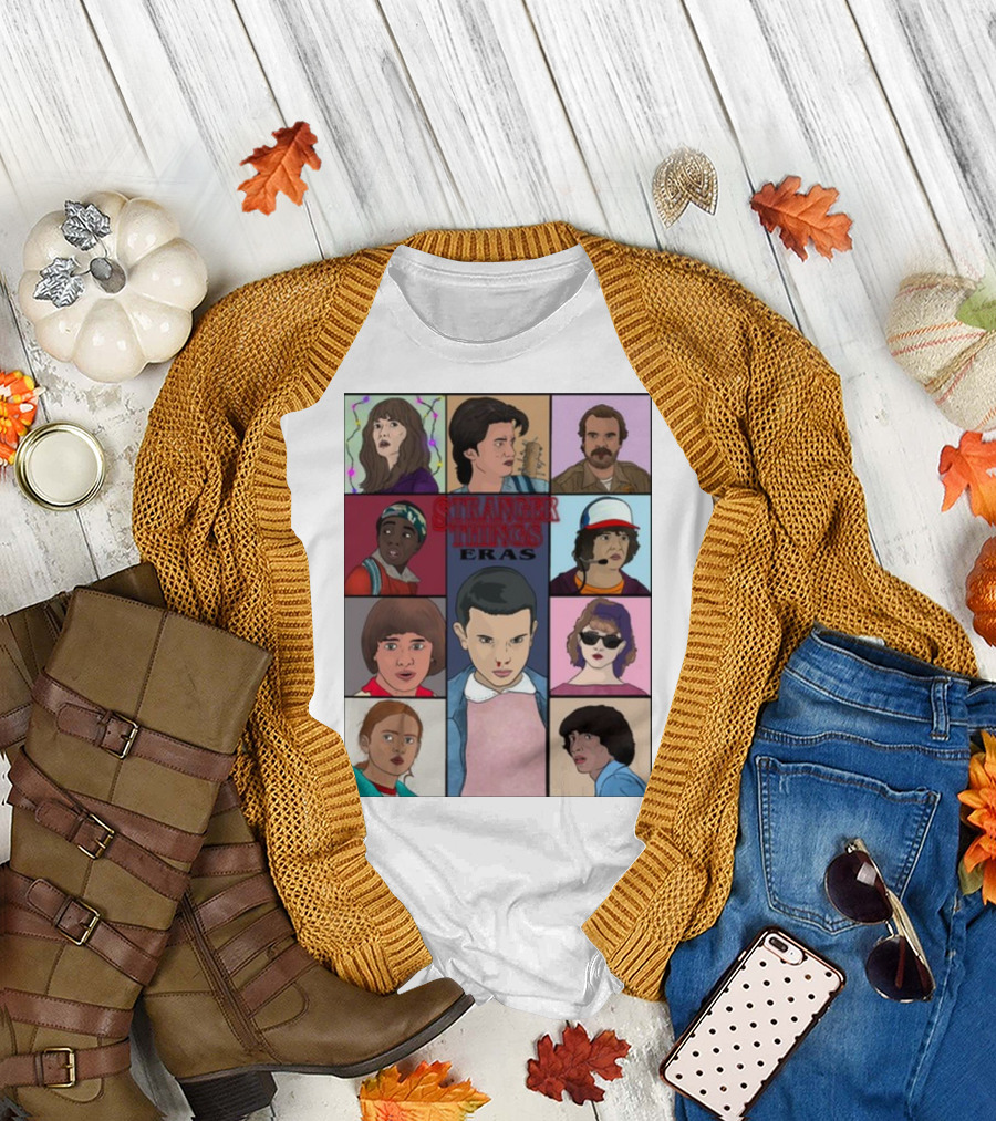Stranger Things Eras Character Collage T-Shirt