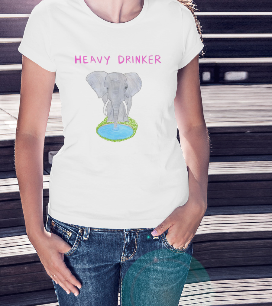 Dave Portnoy Heavy Drinker Elephant Watering Hole Scene T-Shirt