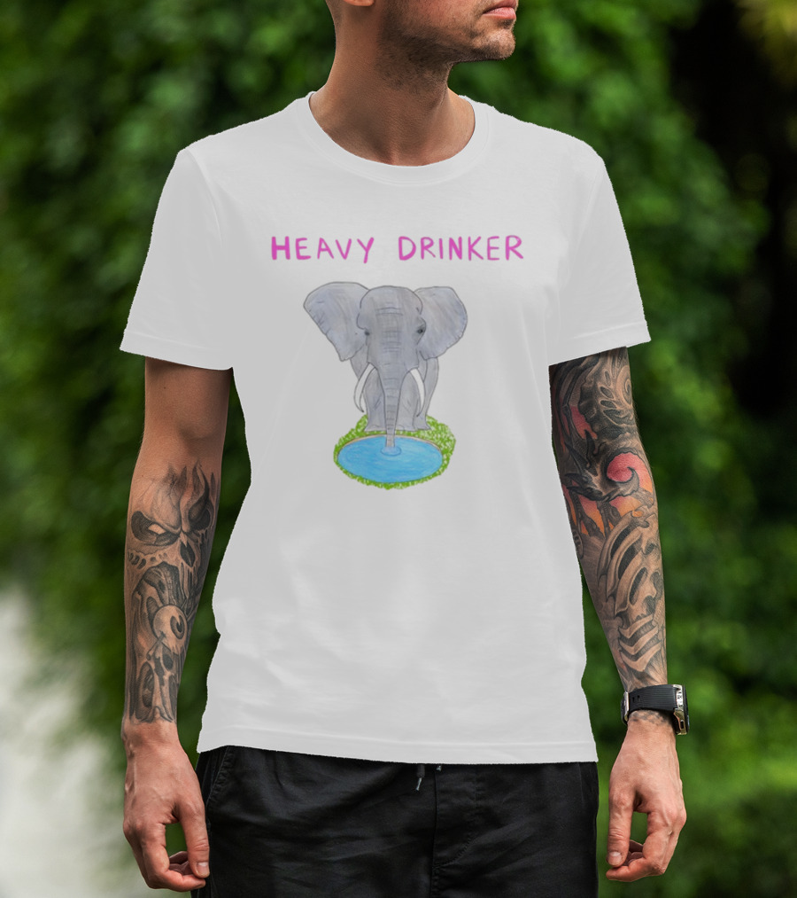 Dave Portnoy Heavy Drinker Elephant Watering Hole Scene T-Shirt