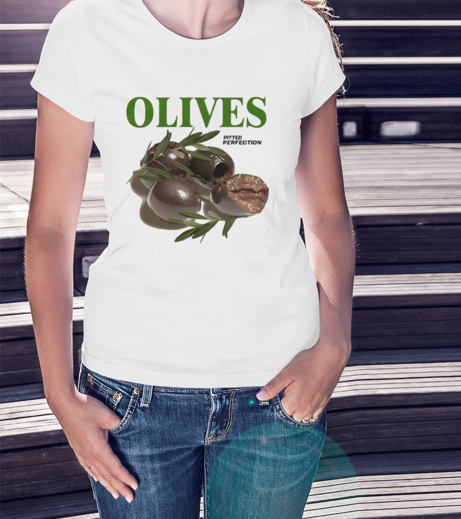 Olives Pitted Perfection Middleclassfancy Perfect In A Drink On A Plate T-Shirt