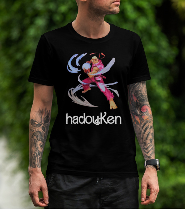 Hadouken Gaymer Barbie Ken Street Fighter Crossover T-Shirt