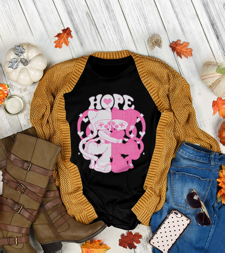 Lizigrace Hope Pink Hearts Embrace T-Shirt