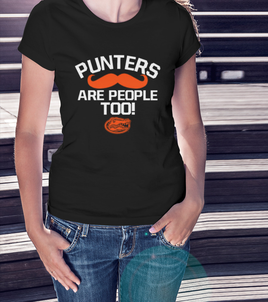 Punters Are People Too Alligator Moustache T-Shirt