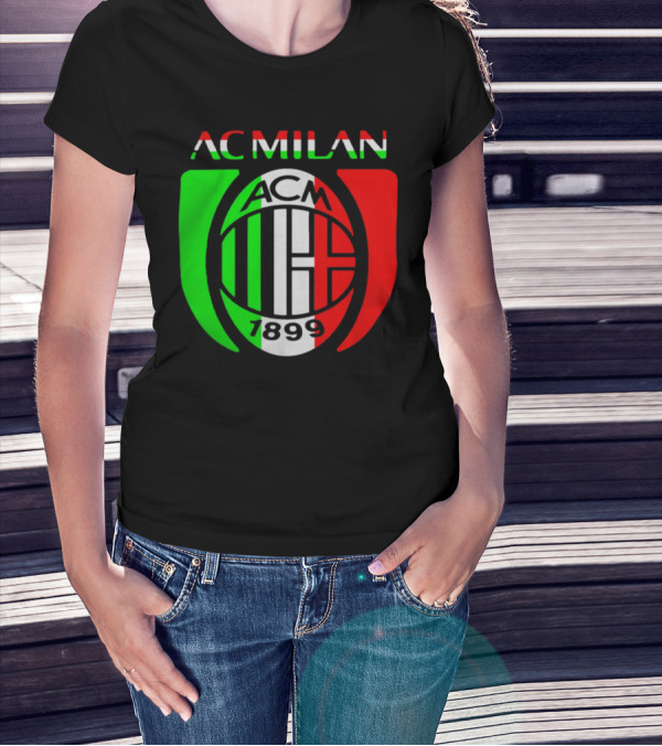 AC Milan ACM 1899 Logo Italy Flag T-Shirt